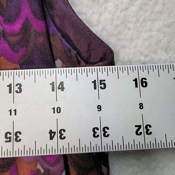 Nanette Lepore Purple Silk Multicolor Polka Dot Key Hole Abstract Style Shift - Picture 6 of 12